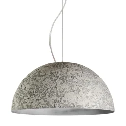 LUMICOM - VENICE Suspension, 1xE27, max 42W, métal, béton/feuille argent, D.60cm