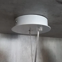 LUMICOM - VENICE Suspension, 1xE27, max 42W, métal, béton/feuille argent, D.60cm