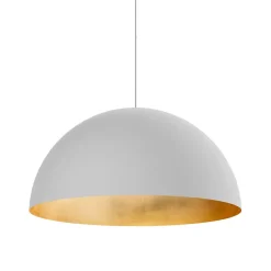 LUMICOM - VENICE Suspension, 1xE27, max 42W, métal, blanc mat/feuille d'or, D.40cm