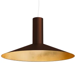 LUMICOM - VERA Sospensione, 1xE27, max 42W, metallo, marrone corten/foglia oro, D.40cm
