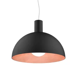 LUMICOM - ZENIT Suspension, 1xE27, max 42W, métal, noir mat/feuille cuivre, D.40cm