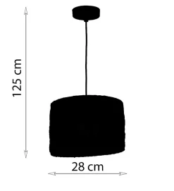 Luminaire de plafond Borneo 125cm réglable tissu beige compatible LED