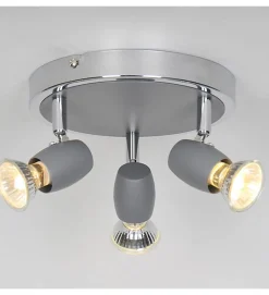 Luminaire de plafond moderne Alliage 3 ampoules métal gris chromé LED