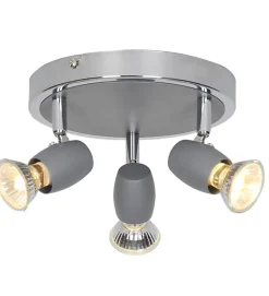 Luminaire de plafond moderne Alliage 3 ampoules métal gris chromé LED