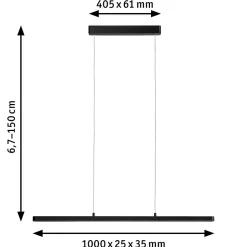 Luminaire en suspension LED Smart Home Zigbee 3.0 Lento Tunable White 2100lm 41,5W Noir mat gradable