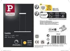Luminaire en suspension LED Lento 2700K 1800lm 42W Blanc dépoli gradable