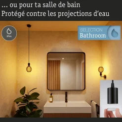 Luminaire en suspension Ravi IP44 E27 max. 60W Noir mat gradable