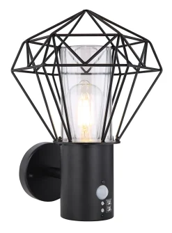 Luminaire extérieur acier inoxidable noir, 1x E27 LED