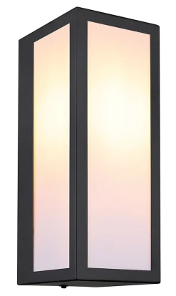 Luminaire extérieur métal noir mat, 1x E27