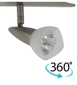 Luminaire Plafonnier Reglette acier brosse 2 Spots orientables 2 x 50 W