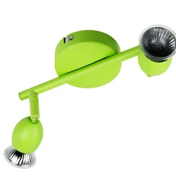 Luminaire Plafonnier Reglette vert 2 Spots orientables GU10 42 W halogene LED