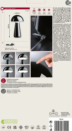 Luminaire rechargeable 3-Step-Dim Onzo IP44 gradable 2700K Noir