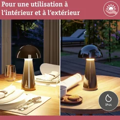 Luminaire rechargeable 3-Step-Dim Onzo IP44 gradable 2700K Noir