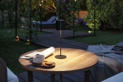 Luminaire rechargeable Tuni IP44 gradable 2700K Noir mat