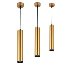 Luminaire Suspendu GU10 IP20 30cm Doré (Pack de 3) - SILAMP