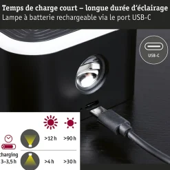 Luminaires à poser mobiles Varia White Switch 160lm / 40lm 1,6W / 0,4W Noir