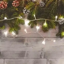 Lumineuse interieur à batterie, guirlande lumineuse Noël 100 LED, couleur blanc