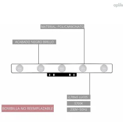 Lumières de miroir de maquillage hollywoodienne avec lumière froide (5700K), lumières de vanité faciles à installer (60 cm)
