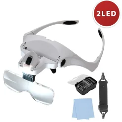 Lunettes LED avec loupe. 5 dioptries interchangeables