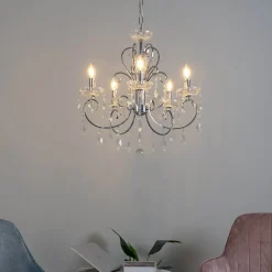 Lustre - Lustre cristal argent - Pavia