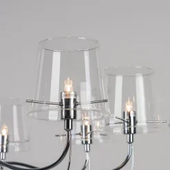Lustre baroque design 8 bras verre transparent - Matane