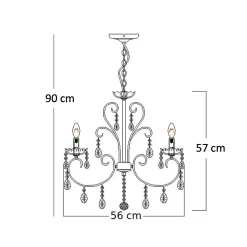 Lustre cristal or rose - Pavia