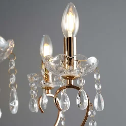 Lustre cristal or rose baroque 8 bras - Pavia