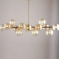 Lustre design doré chaleureux à 14 sphères - Osanna