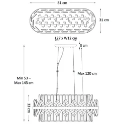 Lustre doré en cristal pampilles transparentes - Ariella