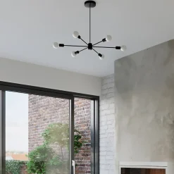 Lustre en acier 5 ampoules 3000K - 66x66x46cm Sollux