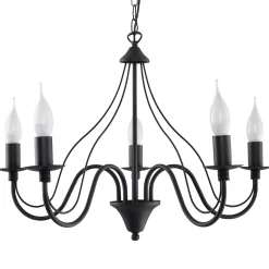 Lustre en acier 5 ampoules 4000K - 60x60x80cm Sollux