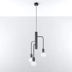 Lustre en acier 3 ampoules 3000K - 25x25x100cm Sollux