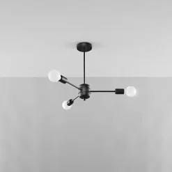 Lustre en acier 3 lampes 61x61x46cm Sollux