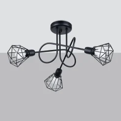 Lustre en acier 3 lampes 48x48x28.5cm Sollux