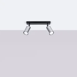 Lustre en acier 2 lampes 30x6x18.5cm Sollux