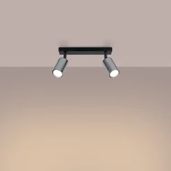 Lustre en acier 2 lampes 30x6x18.5cm Sollux