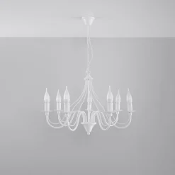 Lustre en acier 7 lampes 60x60x80cm Sollux