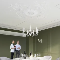 Lustre en acier 7 lampes 60x60x80cm Sollux