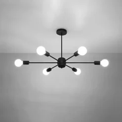 Lustre en acier 6 lampes 86.5x68x46cm Sollux