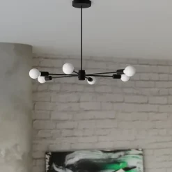 Lustre en acier 6 lampes 86.5x68x46cm Sollux