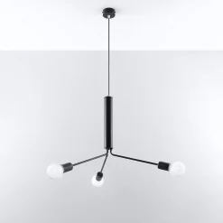 Lustre en acier 3 lampes 75x75x100cm Sollux