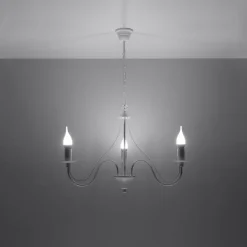 Lustre en acier 3 lampes 60x60x80cm Sollux