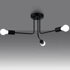 Lustre en acier 3 lampes 48x48x24.5cm Sollux