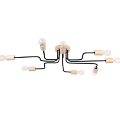 Lustre en acier/bois 8 ampoules 3000K - 100x60x16.5cm Sollux