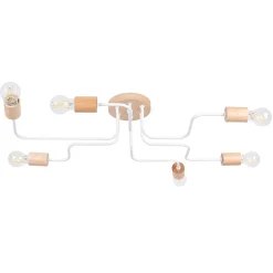 Lustre en acier/bois 6 ampoules 3000K - 85x58x16.5cm Sollux