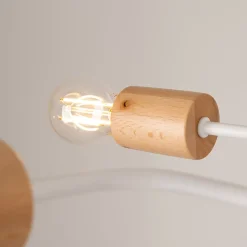 Lustre en acier/bois 6 ampoules 3000K - 85x58x16.5cm Sollux