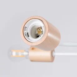 Lustre en acier/bois 6 ampoules 3000K - 85x58x16.5cm Sollux