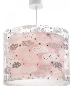 Lustre et lampe suspension enfant Clouds Nuages rose