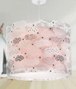 Lustre et lampe suspension enfant Clouds Nuages rose