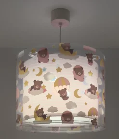 Lustre et lampe suspension pour enfants Baby Teddy Rose Ours